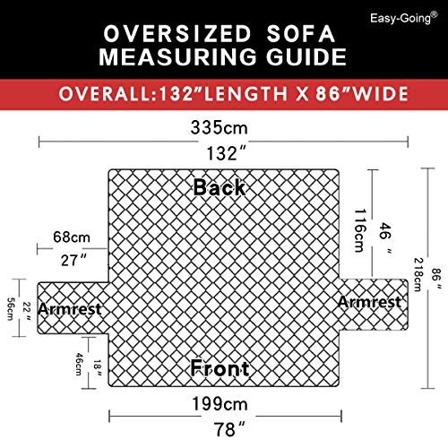Reversible Couch Cover (Gray/Light Gray / X-Large Sofa)