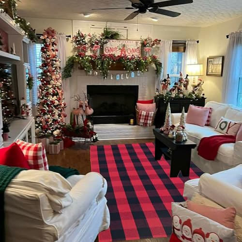 Red and Black Plaid Rug (4' x 6' (Rectangular) / Red and Black Plaid)