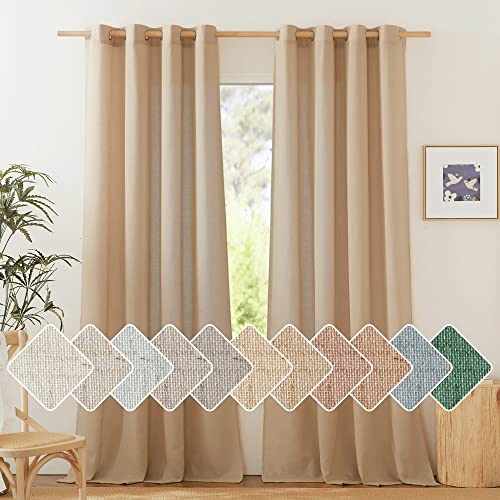 Natural Linen Camel Curtains 108 inches Long (Camel / 55"W x 108"L (Pack of 2))