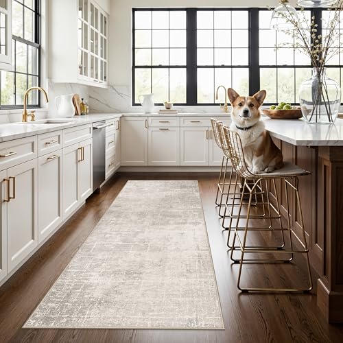 3x7 Washable Hallway Runner Rug (3' x 7' (Rectangular) / Beige/Cream)