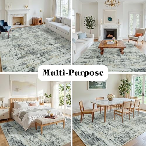 10x12 Washable Area Rug for Living Room Bedroom (Black Gray/Gold / 10' x 12' (Rectangular))