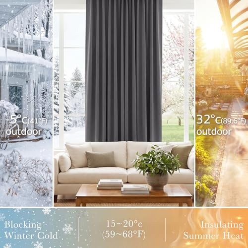 Short Curtains Half Window Curtains for Bedroom (Grey / 34"W x 24"L (Pack of 2))