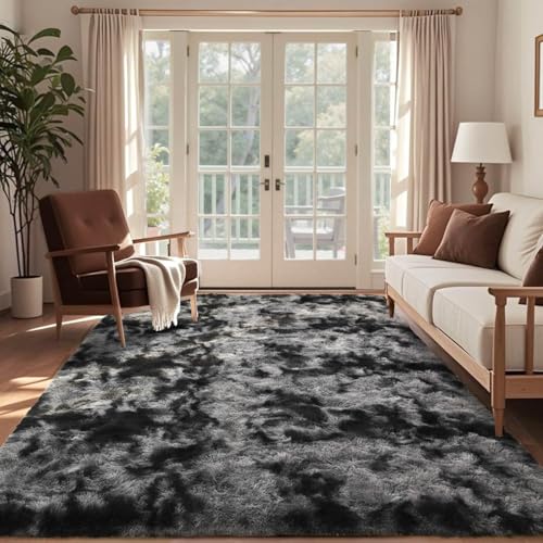 7x10 Ft Extra Large Shag Rugs for Living Room (Dark Grey / 7' X 10' (Rectangular))