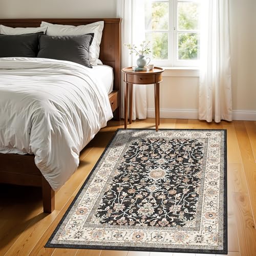 3x4 Rugs Non Slip (Black / 3' x 4' (Rectangular))