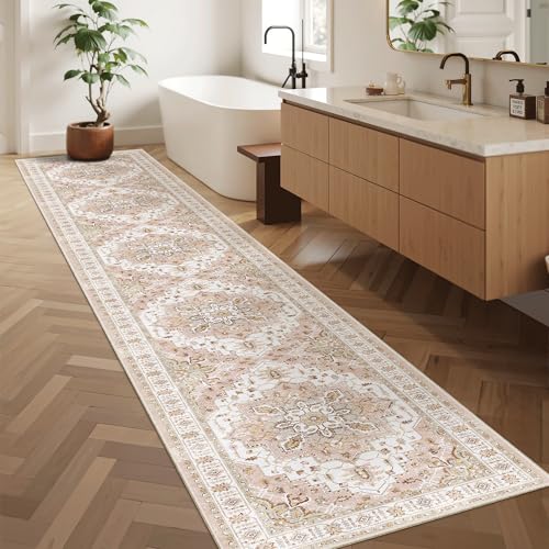 Washable Runner Rugs 2x12 Long for Hallway Kitchen Soft (Pink / 2' x 12' (Runner))