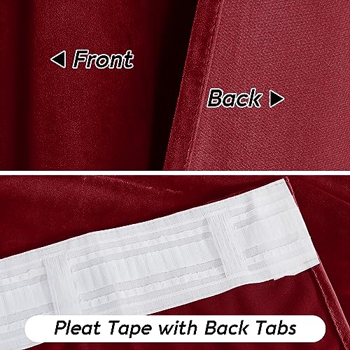 Red Velvet Blackout Curtains 90 inches for Bedroom Living Room (Red / 52"W x 90"L (Pack of 2))