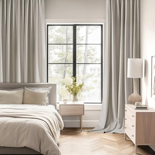 Natural Back Tab Blackout Curtains 52x96 Inch Long 2 Panels Set (Natural / 52"W x 96"L (Pack of 2))