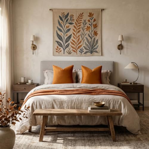 Orange Velvet Pillow Covers 20x20 Decorative Pillows Pack of 2 (Orange / 20" x 20" (Pack of 2))