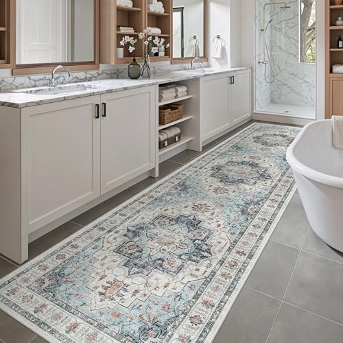Hallway Runner Rug 2'6''x10' Blue (Blue / 2'6" x 10' (Runner))