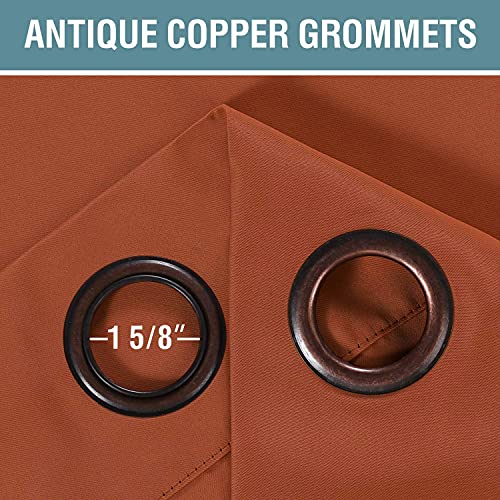 Blackout Curtain for Living Room Thermal Insulated Window Treatment Curtain 54 inch Length Energy Saving Solid Grommet Top Blackout Drape (52"W x 54"L (Pack of 1) / Orange)