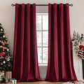 Velvet Curtains Christmas Burgundy 52 x 72 Inch Length Set of 2 (Burgundy / 52"W x 72"L (Pack of 2))