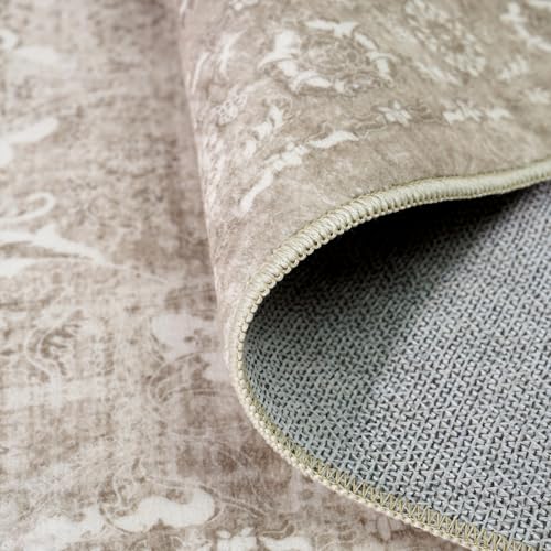 2x3 Washable Area Rug for Entryway (Natural Beige / 2x3)