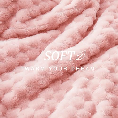 Turtle Shell Twin Size Throw Blanket Pink for Couch & Sofa (Pink / Twin)