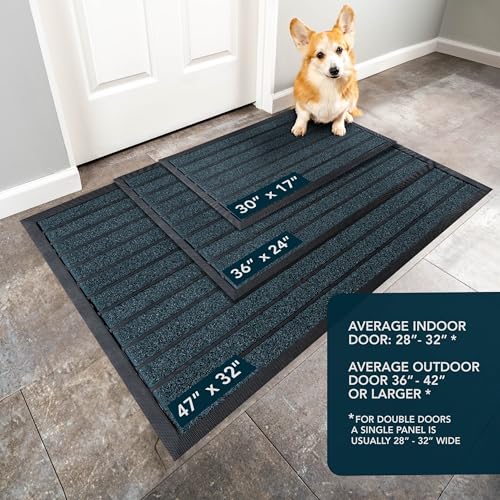 Extra Durable Door Mat Outside Entrance (36" x 24" (Rectangular) / Bright Blue)