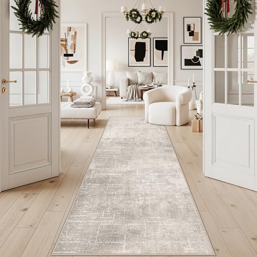Abstract 3x10 Kitchen Rug Runners (3' x 10' (Rectangular) / Beige/Cream)