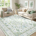 Washable Area Rug (Green/White/Blue / 5' x 7' (Rectangular))