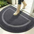 Half Circle Front Door Mat Outside 35x23 All (Grey / 35" x 23")