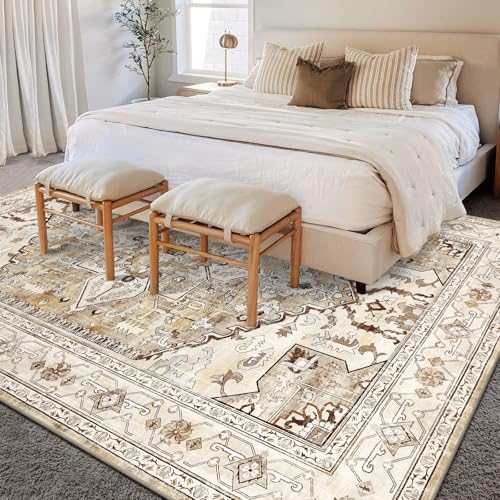 Area Rug 5x7 Non (5' x 7' (Rectangular) / Beige Brown)