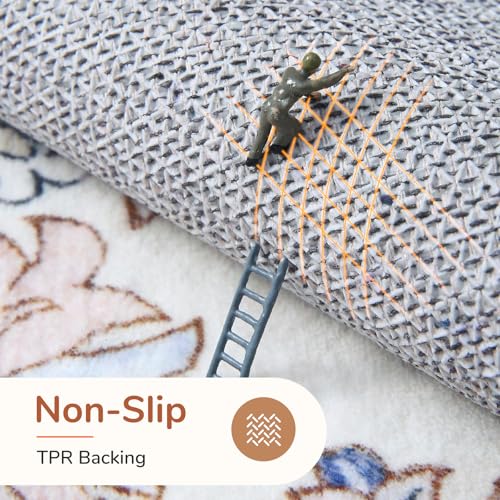 Soft Area Rugs 6' (6' (Round) / Purple & Cream)