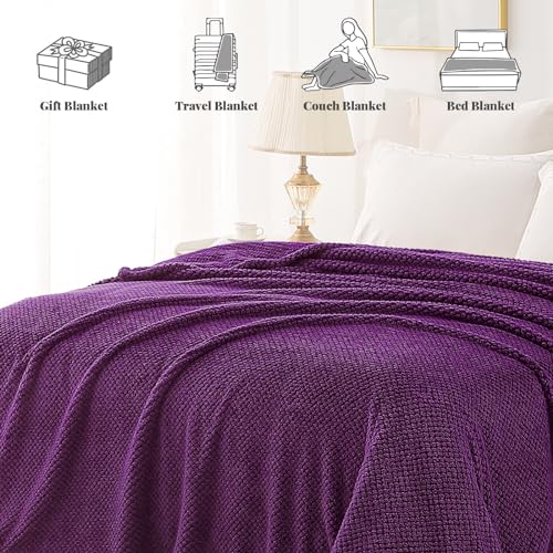 Soft Fleece Twin Size Bed Blanket (Purple / Twin(60x80 In))