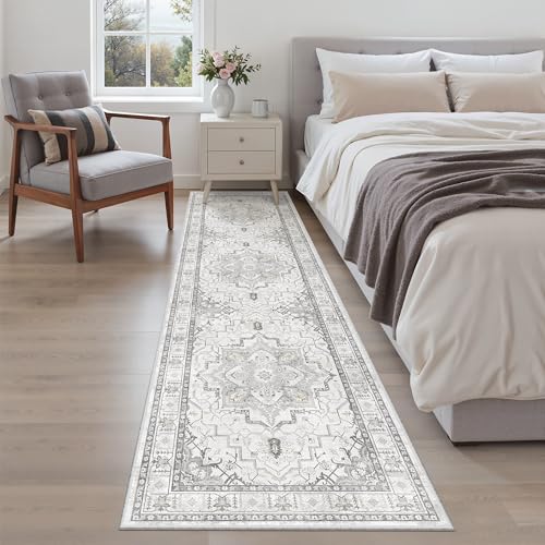 Hallway Runner Rug 2x8 Washable Kitchen Rugs Non (Grey / 2' x 8' (Runner))
