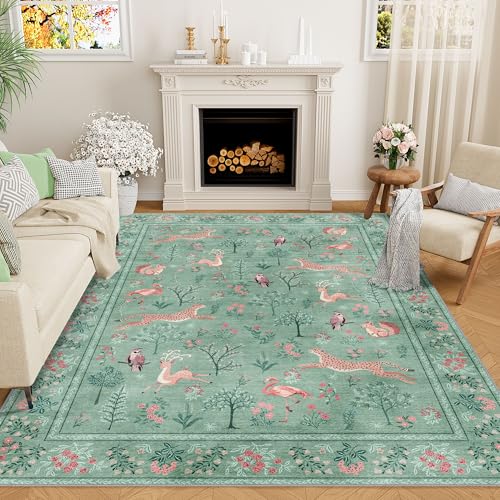 5x7 Area Rugs (Teal (Animal) / 5' x 7' (Rectangular))