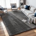 8x10 Fluffy Shag Area Rugs for Living Room Bedroom (Grey / 8' x 10' (Rectangular))
