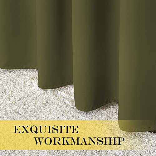 Room Darkening Curtain for Living Room (Olive Green / 46"W x 72"L (Pack of 1))