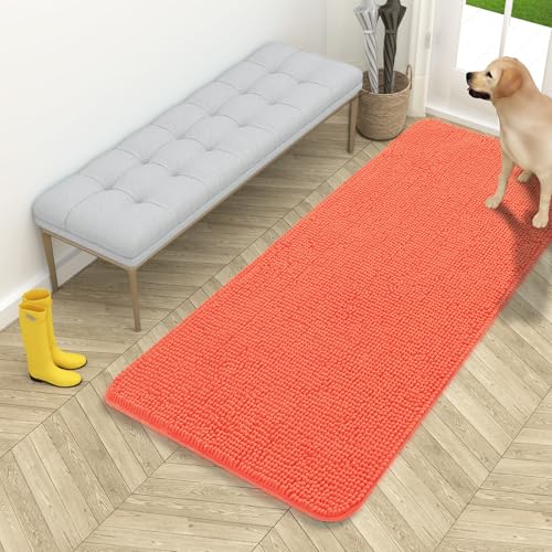 Dog Door Mat for Muddy Paws 54x24 (Coral / 54" X 24")