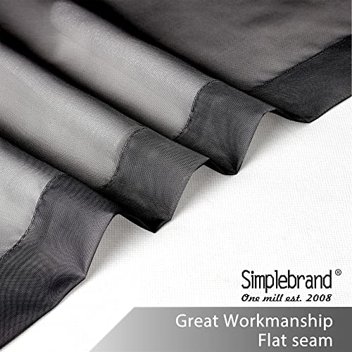 Black Tier Curtains for Kitchen 24 Inches Long 2 Panels Set (Black / 42"W x 24"L (Pack of 2))