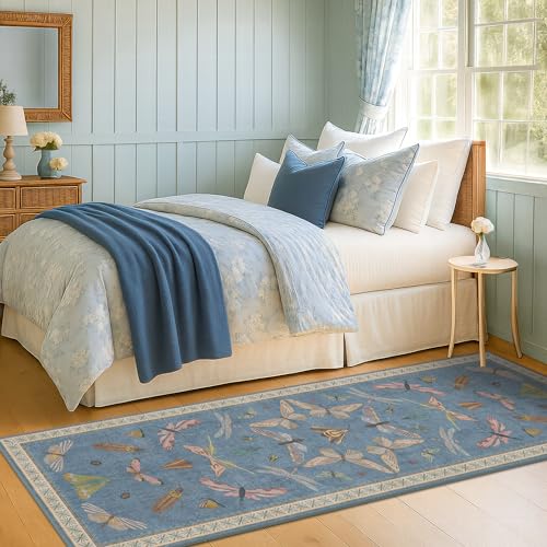 Boho Non Slip Kitchen Rug Runner (2' x 6' (Runner) / Blue)