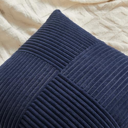 2 Packs Navy Blue Lumbar Decorative Throw Pillow Covers 16x32 Inch for Living Room Couch (Navy Blue / 32" x 16" (Pack of 2))