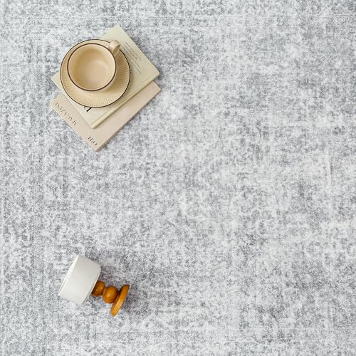 2x6 Runner Rug Vintage Gray Distressed (Distressed Grey / 2' x 6' (Runner))
