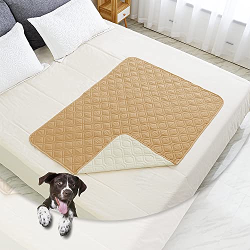 Waterproof Dog Bed Cover Pet Blanket for Furniture Bed Couch Sofa Reversible (40x50 Inch (Pack of 1) / Sand+beige)