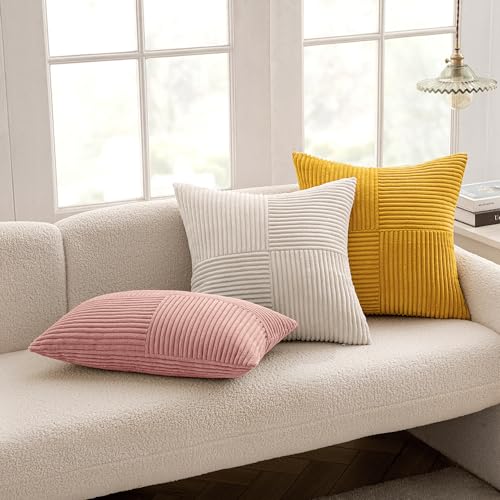 Blush Pink Decorative Throw Pillow Covers for Couch 18x18 Inch (18" x 18" (Pack of 2) / Blush Pink)