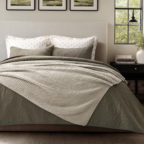 HOME Chunky Chenille Knit Throw Blanket (Warm Gray / 60" X 80")