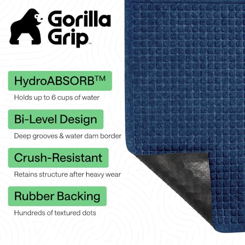 HydroABSORB Door Mat for Indoor Outdoor Use (Blue / 47" X 35")