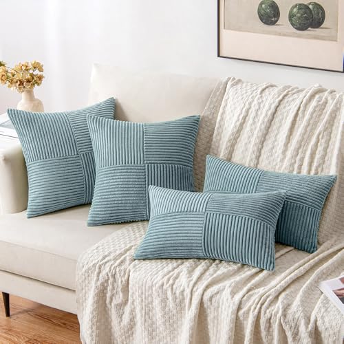 Slate Blue Decorative Throw Pillow Covers for Couch 20x20 Inch (20" x 20" (Pack of 2) / Slate Blue)