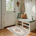 Washable Area Rug (Beige/Blue/Orange / 2' x 4' (Rectangular))