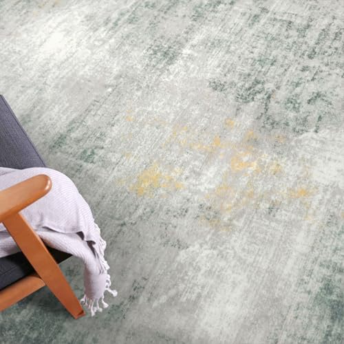 Abstract Area Rug 3x5 Ft Washable Rugs for Entryway Indoor (Light Green/Gray/Orange / 3' x 5' (Rectangular))