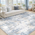 Washable 6'x9' Abstract Area Rug for Living Room Light Blue (Light Blue / 6' x 9' (Rectangular))
