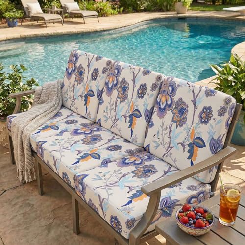 Printed Couch Cushion Covers (Beige / Seat Cover 3 Pack)