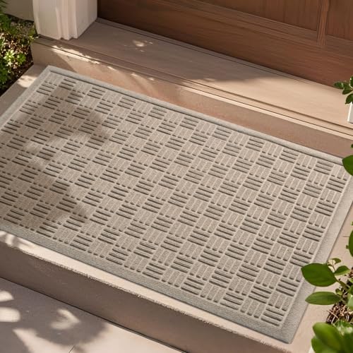 Front Door Mat Outside Entrance (Beige / 2' x 3' (Rectangular))