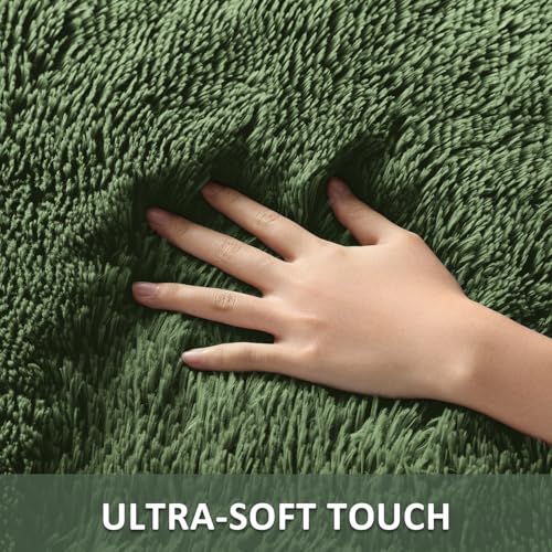 Gray Green Grass Area Rugs for Bedroom (Grey Green / 3' x 5' (Rectangular))