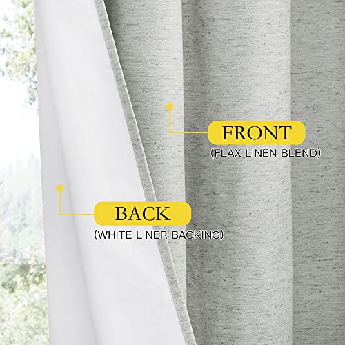 Grey Long Linen Full Shade Panels (62"W x 120"L (Pack of 2) / Grey)