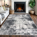 Modern Abstract Area Rugs 5x7 Ft Washable Rugs for Living Room (Black/Grey/White / 5' x 7' (Rectangular))