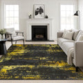 Area Rug Living Room (Dark Black Gold / 6' x 6' (Square))