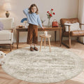 5x5 Brown Round Rug 6ft Circle Living Room Area Rugs Non (Brown / 5' (Round))