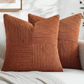 Fall Rust Boho Decorative Throw Pillow Covers for Couch 18x18 Inch (18" x 18" (Pack of 2) / Rust)