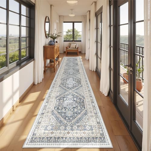 Runners for Hallway 12ft (Blue/Beige / 2'6" x 12' (Runner))